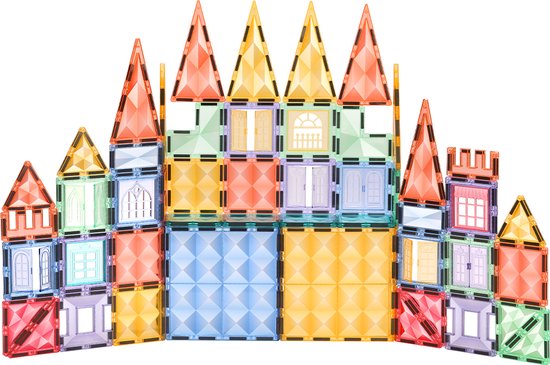 Bouwspeelgoed | Magnetisch speelgoed | Cadeau | Kerst | Sinterklaas | Black friday | Goodish | 100 stuks| Montessori speelgoed | Magnetic tiles | van Goodish