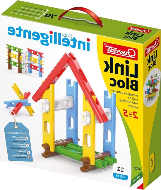 Bouwspel Blokken - Constructie Speelgoed - Creatief Spelen - Dubbele Boring - 12 Stuks - Multicolor van Merkloos