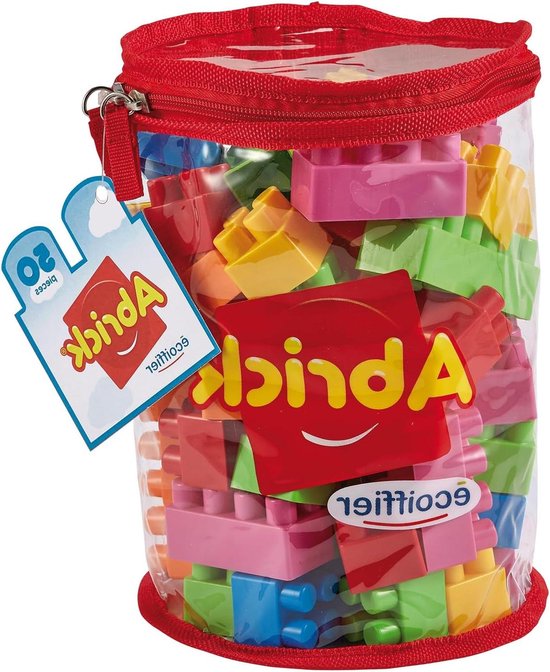 Bouwstenen Abrick - Constructie Speelgoed - Fantasie Stimuleren - Transparante Opbergzak - 50 Stuks - Meerkleurig van Merkloos