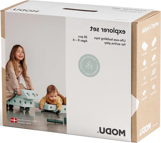 Bouwstenen Set - Speelgoed Blokken - Creatief Spelen - 20 Delig - One Size - Groen Blauw van Merkloos