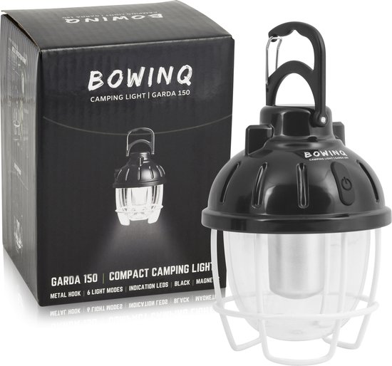 BOWINQ® Garda 150 - Camping Lamp - USB-C oplaadbaar - 6 camping verlichting standen - Waterdicht - 1 jaar garantie van BOWINQ