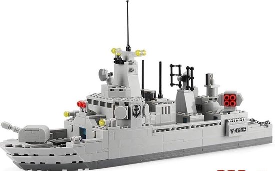 Bricker Torpedojager - Destroyer - Boot - Schip - Onderzoeksschip - Speelgoed - Compatibel met Lego - Leger - Army - Militair van Merkloos