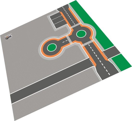 BrickMaps 12333001 - City Classic - Neighborhood - Wegplaat speelmat voor LEGO - Formaat gelijk aan 3x3 LEGO bouwplaat van BrickMaps