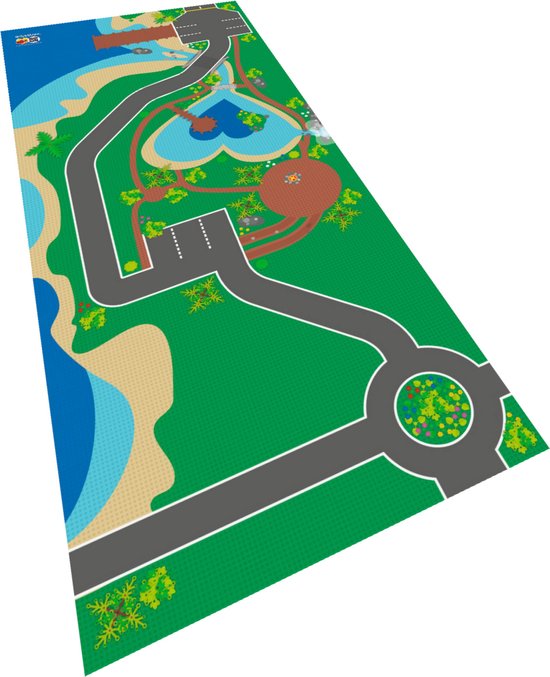 BrickMaps 32237006 - Friends - Coast City Forest - Wegplaat speelmat voor LEGO - Formaat gelijk aan 3x7 LEGO bouwplaat van BrickMaps