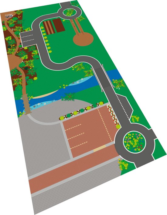 BrickMaps 32237008 - City - Village Country Farm - Wegplaat speelmat voor LEGO - Formaat gelijk aan 3x7 LEGO bouwplaat van BrickMaps