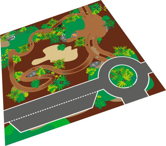 BrickMaps 32333003 - City - Forest Leisure - Wegplaat speelmat voor LEGO - Formaat gelijk aan 3x3 LEGO bouwplaat van BrickMaps