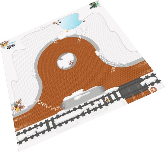 BrickMaps 32333008 - City - Cosy Winter - Wegplaat speelmat voor LEGO - Formaat gelijk aan 3x3 LEGO bouwplaat van BrickMaps
