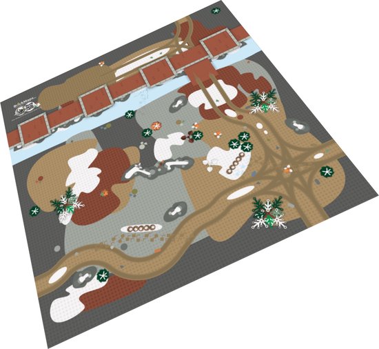 BrickMaps 42333002 - Bricks Wargame - Medieval Winter Castle - Wegplaat speelmat voor LEGO Lord of the Rings - Formaat gelijk aan 3x3 LEGO bouwplaat van BrickMaps