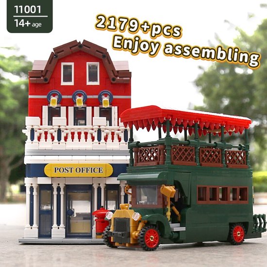 brickparts.nl MOULD KING 11001 The Post Office With Led Parts is compatibel met het bekende merk. van Brickparts