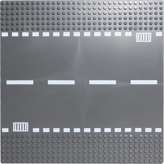 BrickSelect.nl City wegenplaat recht | combineer met Lego | grondplaten 32x32 noppen | afmeting 25,5 cm x 25,5 cm | wegen | auto's | Geschikt voor LEGO | wegplaat van BrickSelect.nl