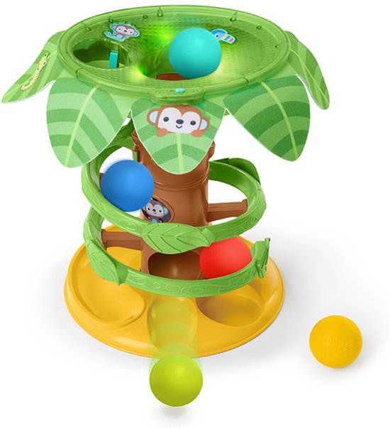 Bright Starts baby knikkerbaan Tropical Twirl Ball Play Toy jungle. van Bright Starts