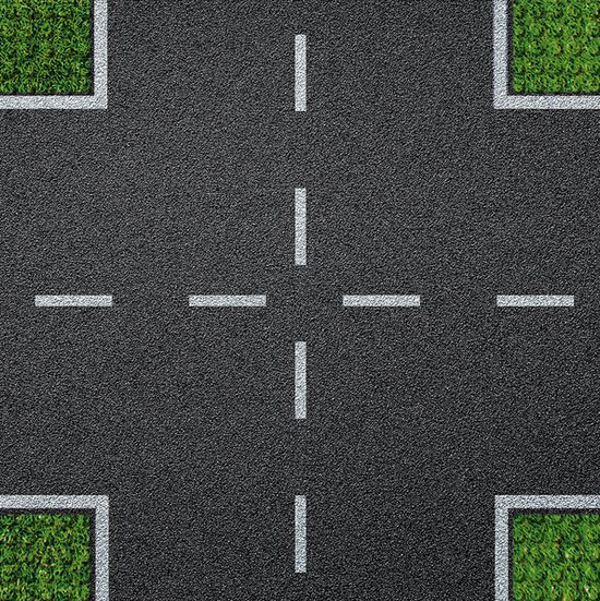 Brixies Straatplaat | Grondplaat 32x32 noppen - Geschikt voor Lego Classic Bouwstenen - Straat kruizing van BRIX