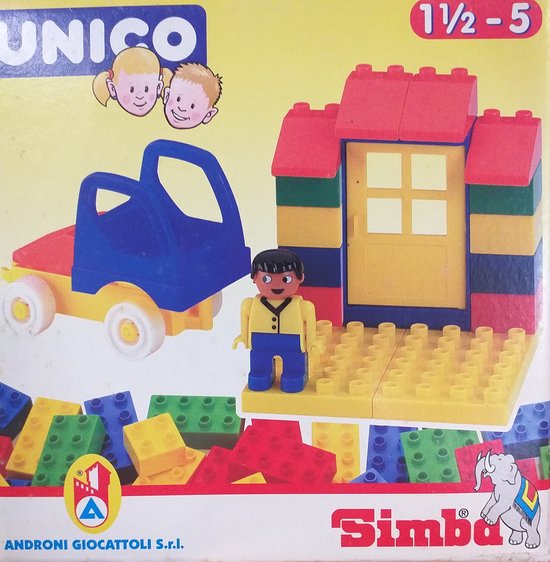 Bus met Huis - bouwblokken Unico - Simba - 1,5 tm 5 jaar - constructie speelgoed van Unico.