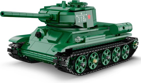 Cada Military Series: T-34 Medium Tank (RC) - Tank, leger, legervoertuig - Cada C61072W - Compatible met de bekende merken - Bouwset, constructieset - Motoren, accu, afstandsbediening - 722 onderdelen van CaDA