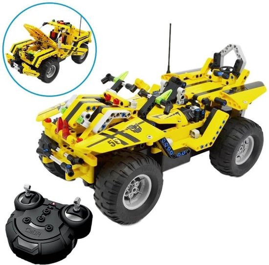 Cadabricks bestuurbare RC terreinwagen & buggy - Geel van CaDA