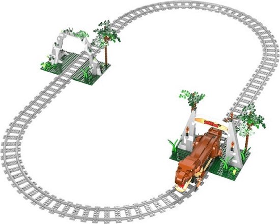 CadaBricks bouwpakket - Dinosaurus Trein bestaande uit 1039 onderdelen - Technische bouwset van CaDA