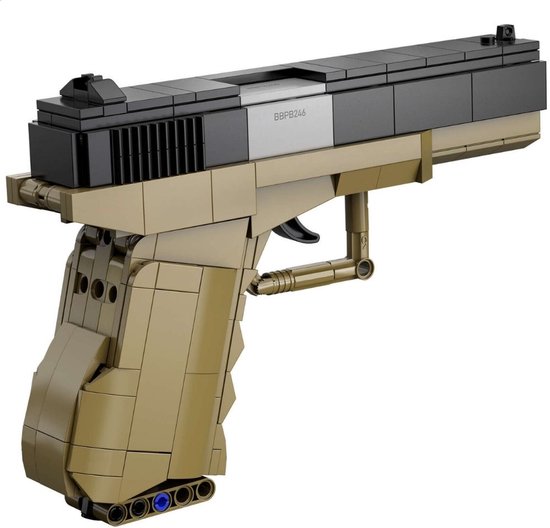 CadaBricks C81013W Battlefield Pistool geweer bouwset | WW2 Army 1:1 constructie icons modelbouw | Educatief militair & leger speelgoed bouwpakketten voor volwassenen | Kogels niet geschikt voor Lego technic | Bouwdoos met 338 bouwstenen van Merkloos
