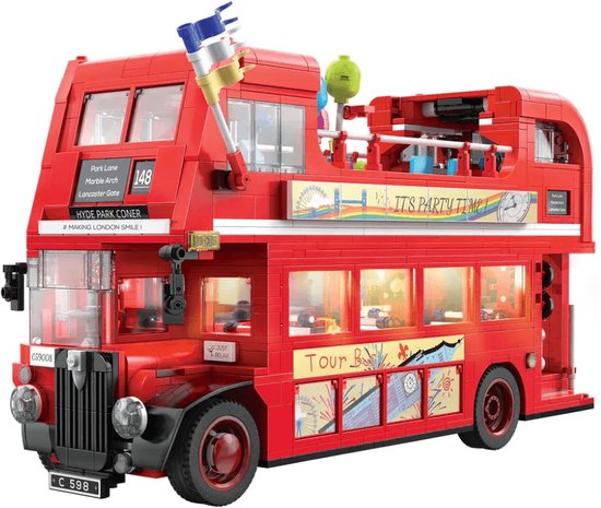 CadaBricks technische bouwset - London Tour Bus bestaande uit 1770 onderdelen - technisch speelgoed van CaDA