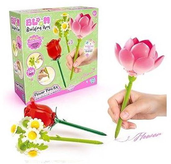 Canal Toys - BLOOM – Bouwbare Bloemenpen – Pak van 3 – Roze, Lotus en Madeliefje – Glitter en Geparfumeerde Inkt – BLM 002 van Merkloos
