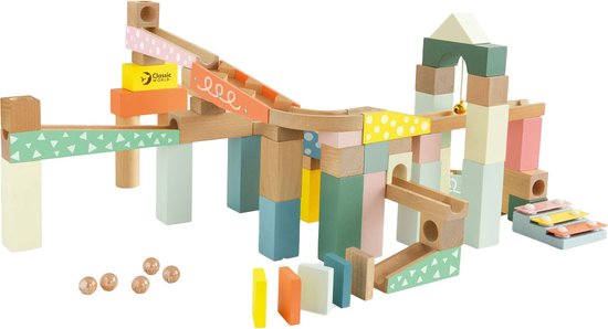 Classic World Houten Knikkerbaan Bouwset, 62dlg. van Classic World