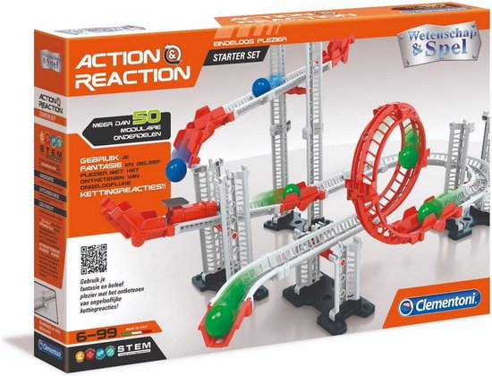 Clementoni Wetenschap en Spel - Action & Reaction - Knikkerbaan - Knikkerbaan Starterset - STEM-speelgoed van Clementoni