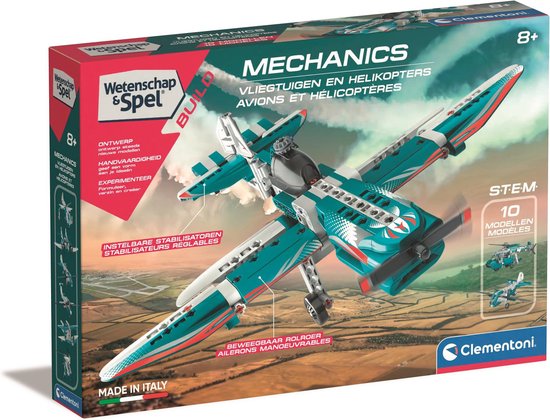 Clementoni Wetenschap & Spel Mechanica - Vliegtuigen en Helikopters - Constructie Speelgoed - Vanaf 8 jaar van Clementoni