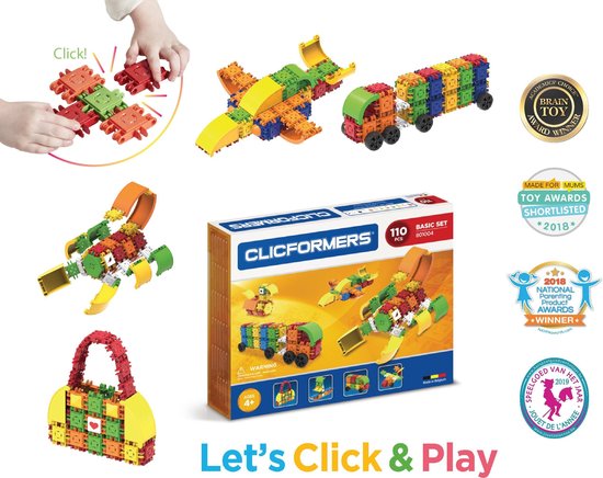 Clicformers Basisset - Bouwset 110 Onderdelen van Clicformers
