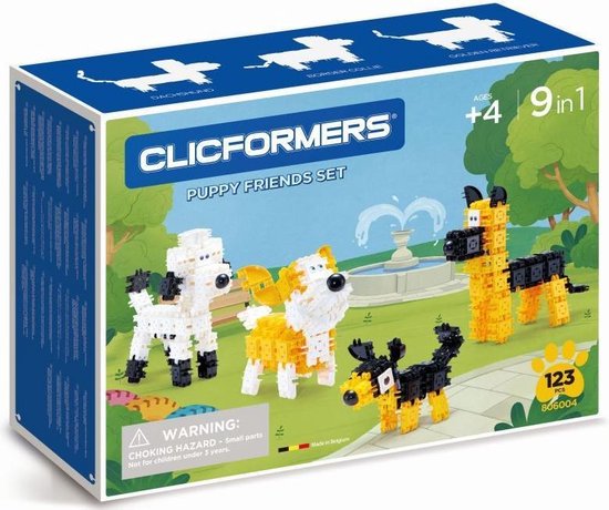 Clicformers Puppies Friends Set - 123 onderdelen - Bouwset van Clicformers