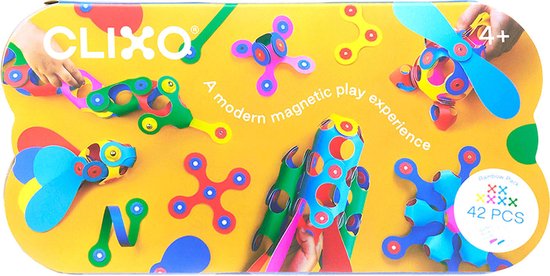 Clixo Rainbow 42 stuks set - flexibel magnetisch speelgoed van Clixo