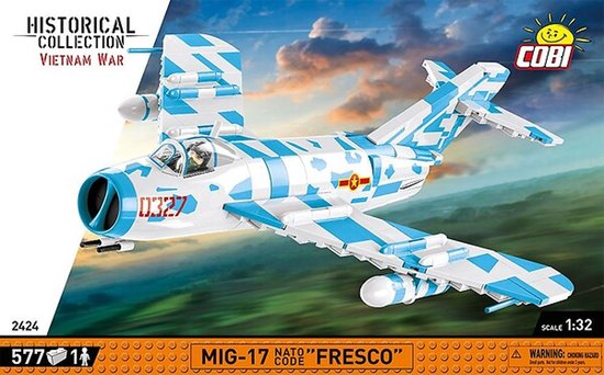 Cobi 2424 - MiG-17 NATO Code "Fresco" Vietnam War - 577 onderdelen - bouwdoos van COBI