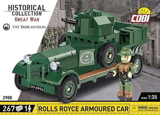 Cobi 2988 - Rolls-Royce pantserwagen 1920 - 267 onderdelen - Bouwdoos van COBI