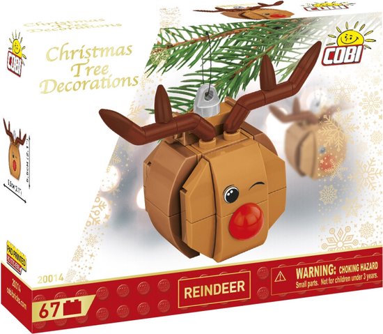 COBI Kerstboomdecoratie - Rendier met rode neus - COBI-20014 van COBI