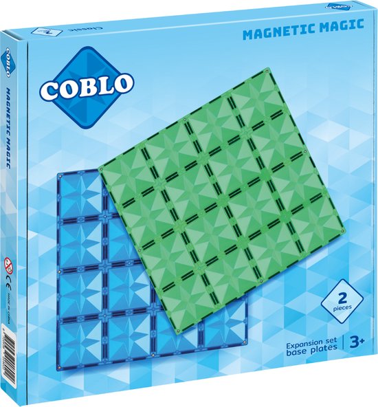 Coblo Classic Basisplaten 2 stuks - Magnetisch speelgoed - Montessori speelgoed - Bouwplaat - STEM speelgoed - Cadeau kind - Speelgoed 3 jaar t/m 12 jaar van Coblo