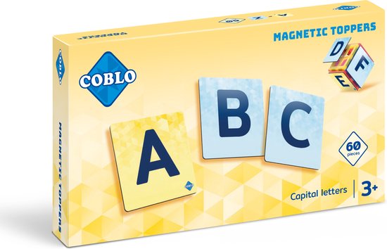 Coblo Magneet Toppers Hoofdletters 60 stuks - Magnetische Hoofdletters - Magnetisch speelgoed - Educatief speelgoed - Cadeau kind - Speelgoed 3 jaar t/m 12 jaar van Coblo