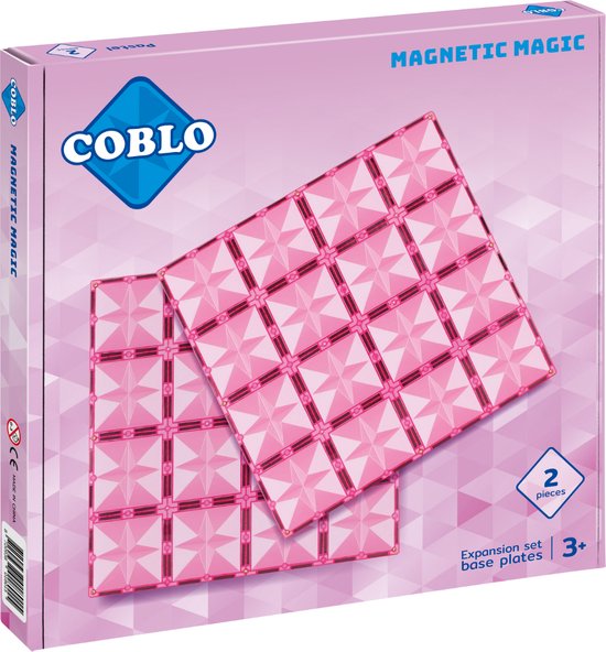 Coblo Pastel Basisplaten 2 stuks - Magnetisch speelgoed - Montessori speelgoed - Bouwplaat - STEM speelgoed - Cadeau kind - Speelgoed 3 jaar t/m 12 jaar van Coblo