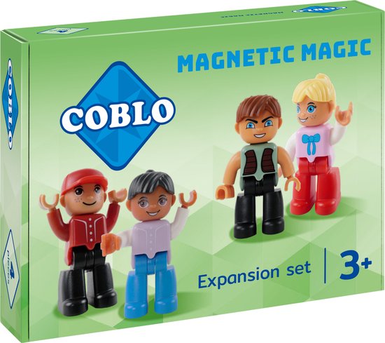 Coblo Uitbreidingsset - 4x Magnetisch speelgoed Poppetjes - Montessori speelgoed - STEM speelgoed - Cadeau kind - Speelgoed 3 jaar t/m 12 jaar van Coblo