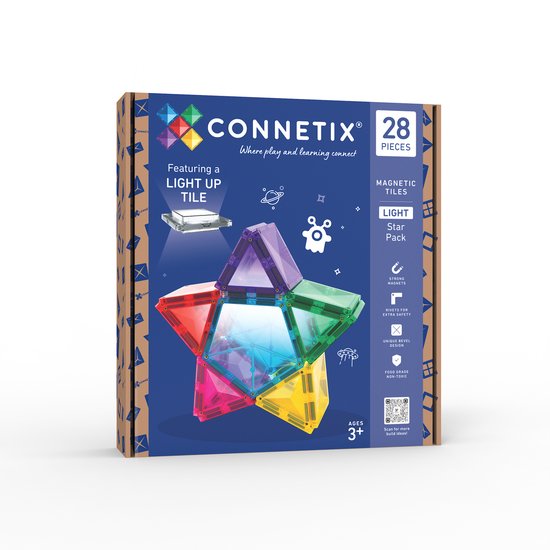 CONNETIX - Magnetisch Tegels - Licht ster pak, 28 Stuks van Connetix