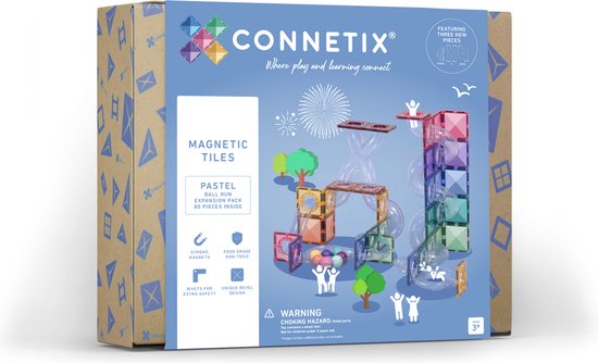 CONNETIX - Magnetisch Tegels - Pastel Ball Run Pakket - 80 Stuks van Connetix