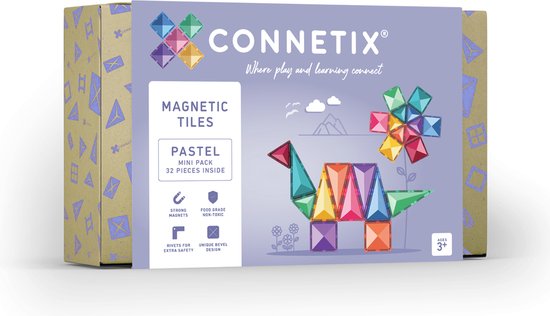 CONNETIX - Magnetisch Tegels - Pastel Miniverpakking - 32 Stuks van Connetix