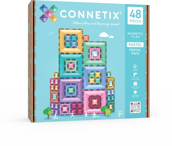 CONNETIX - Magnetisch Tegels - Pastel Portaalpakket - 48 Stuks - Magnetisch Speelgoed van Merkloos