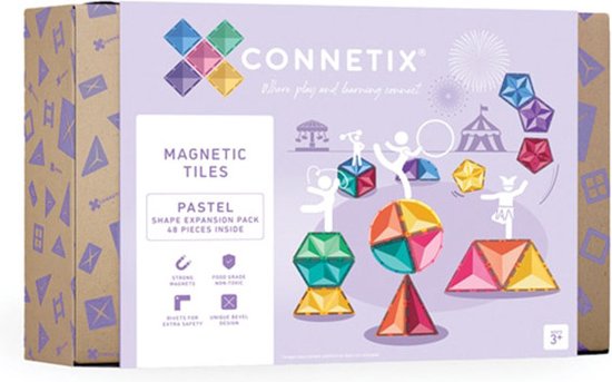 CONNETIX - Magnetisch Tegels - Pastel Vorm Uitbreidingspakket - 48 Stuks van Connetix