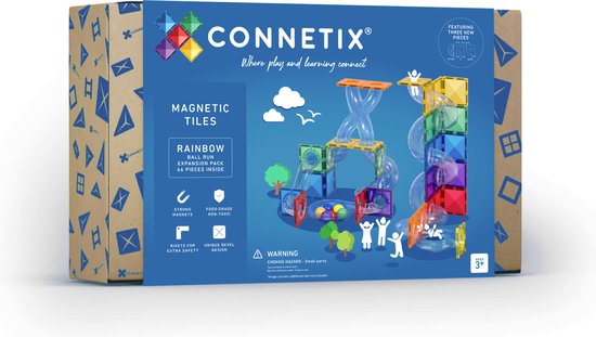 CONNETIX - Magnetisch Tegels - Regenboog Ball Run Pakket - 66 Stuks van Connetix