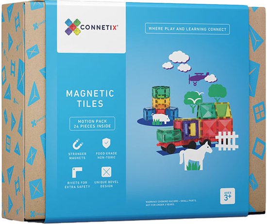 CONNETIX - Magnetisch Tegels - Regenboog Bewegingspakket - 24 Stuks van Connetix