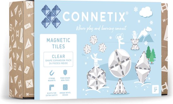 CONNETIX - Magnetisch Tegels - Transparante Vorm Uitbreidingspakket - 24 Stuks van Connetix