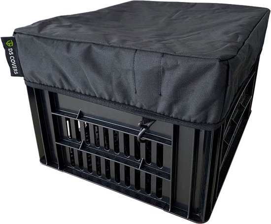 CRATE fietskrathoes van DS COVERS – Maat M 35x45cm – Outdoor – Zwart – Waterdicht – UV bescherming – 600D polyester van DS COVERS