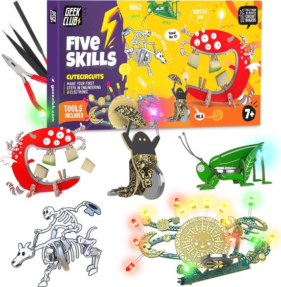 Crazy five skills circuits figures - Tools inclusief - Educatief electronica speelgoed - Tech4kids van Tech4kids