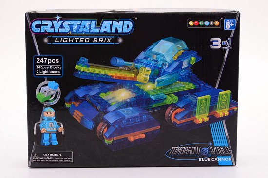 Crystaland Blue Cannon - Bouwset met Lichtgevend blokje - 247 dlg van Crystaland