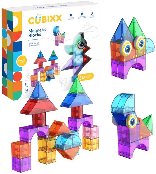 Cubixx Magnetic Bouwspeelgoed - 22-delige set voor creativiteit en motoriek - 3+ jaar van Merkloos
