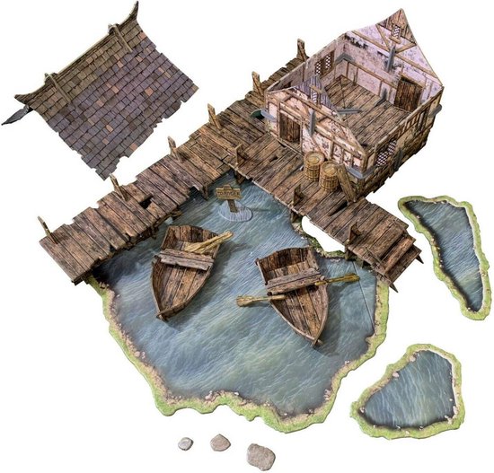 Detailrijk Tafelblad Decoratie voor Tabletop Spellen van Merkloos