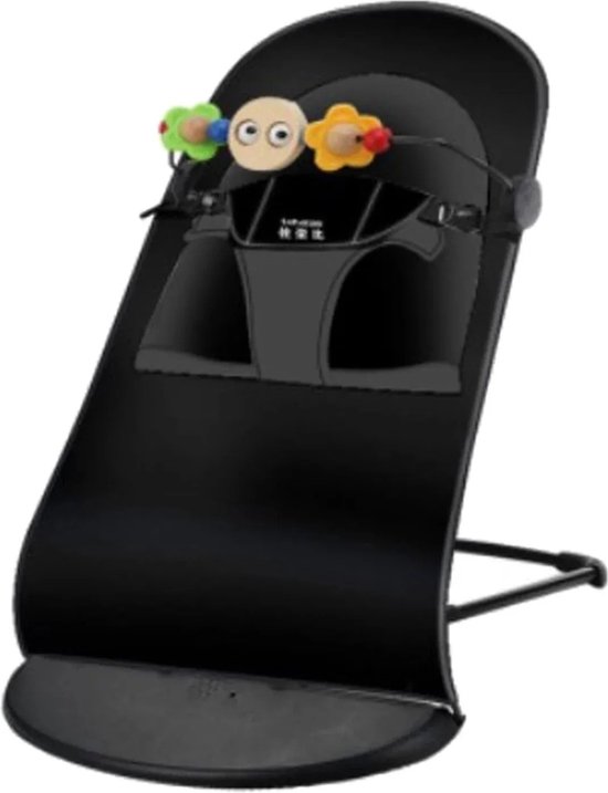 DHN Baby Wipstoel Zwart - Babyschommel - Wipstoeltje - Schommelstoel voor baby - Ruststoel voor pasgeboren baby - Zwart van DHN